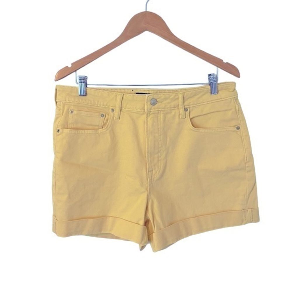 Free Assembly Woman’s‎ High Rise Yellow Denim Shorts, Size 14